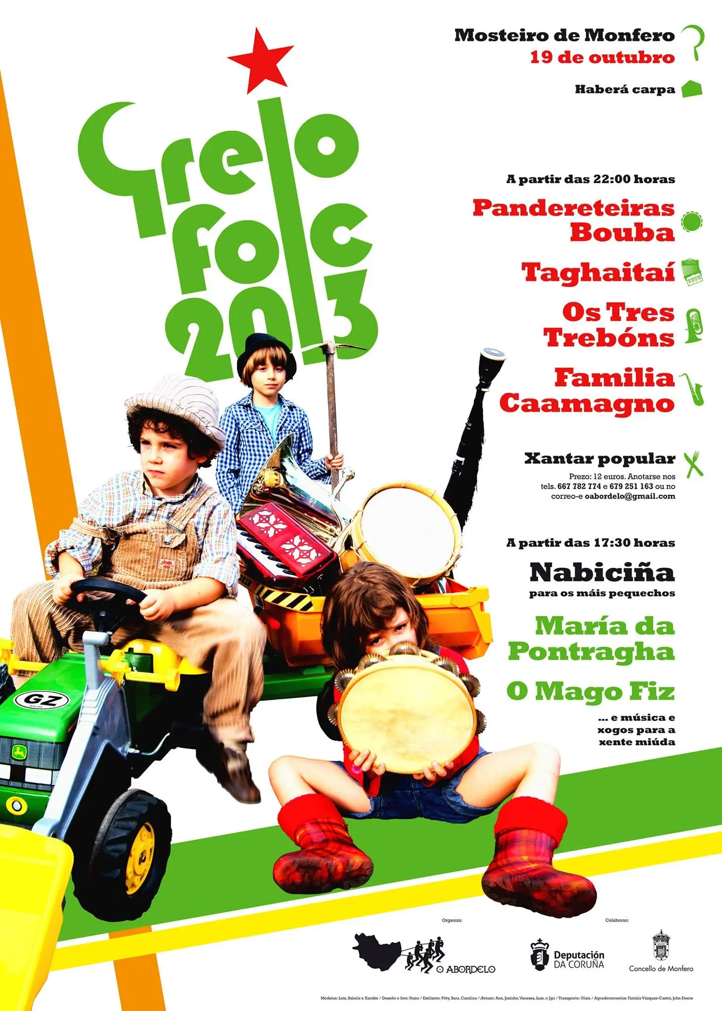 Cartel: Grelo Folc 2013, Mosteiro de Monfero