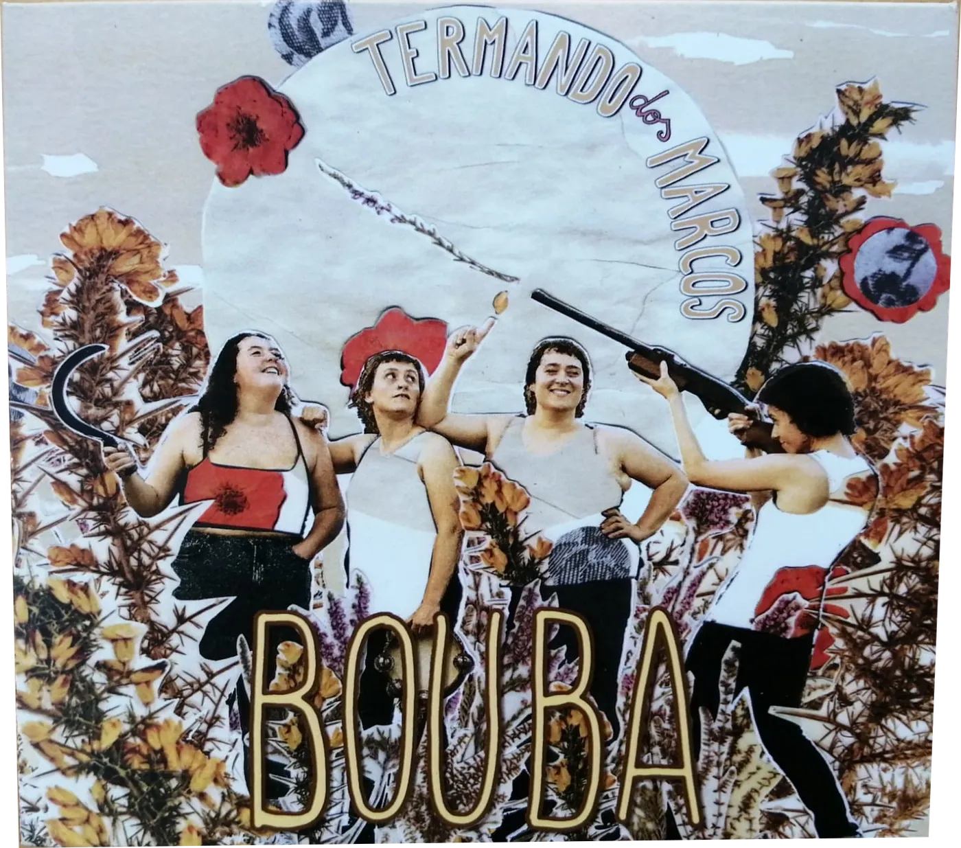 O CD Termando dos Marcos: portada en colaxe coas catro Bouba entre amapolas e toxos